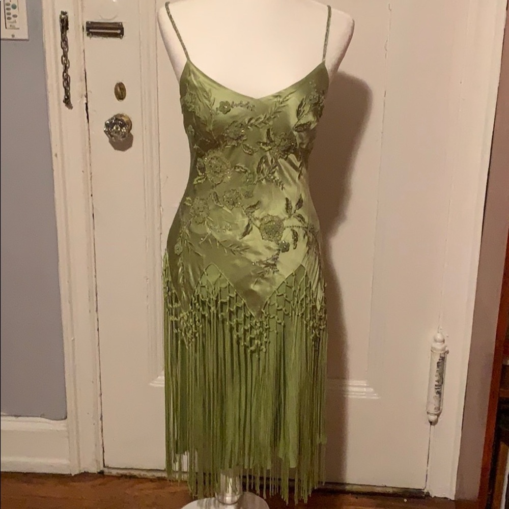 Dazzling silk beaded cocktail dress!